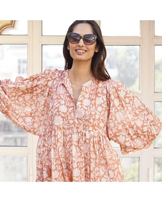 La Mandarine Red Floaty, Floral Summer Midi Dress, Summer Dress With Pockets, Reese Sundress