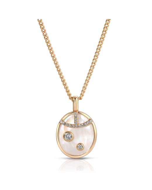 Leeada Jewelry Metallic Fortuna Pendant Necklace Pearl
