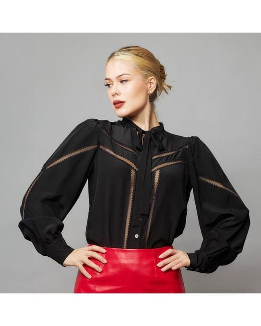 Solgo Atelier Black Alexis Mulberry Silk Blouse