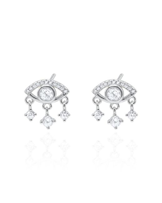 Luna Charles Metallic Ellis Crystal Eye Stud Earrings