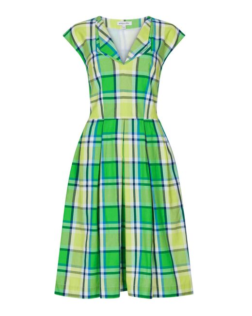 Emily and Fin Green Annie Apple Orchard Check Dress