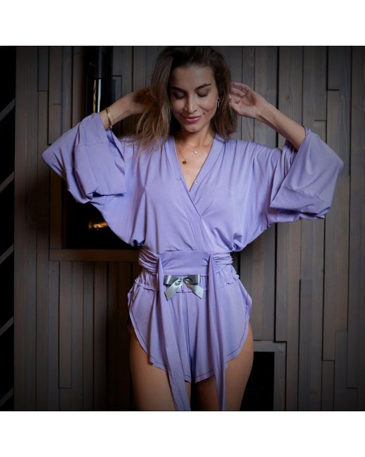 Loreen Label Purple Bamboo Butterfly Shorts -Mauve