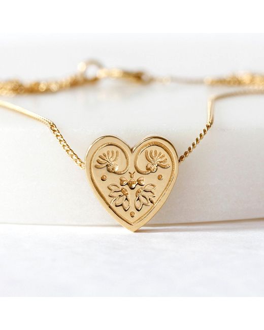 Lee Renee Metallic Wildflower Heart Necklace –