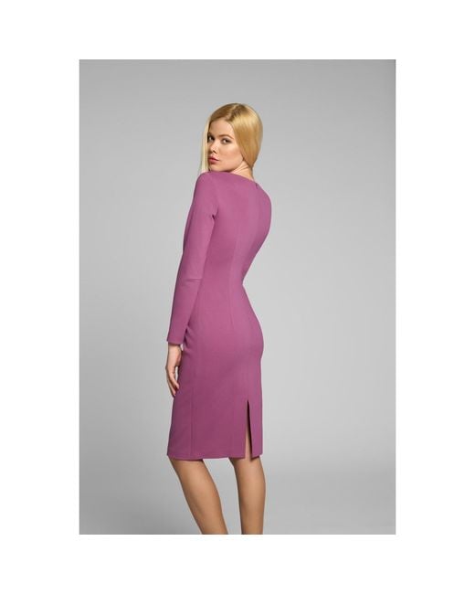 Rumour London Purple Rebecca Soft Jersey Dress With Waistline Drapes