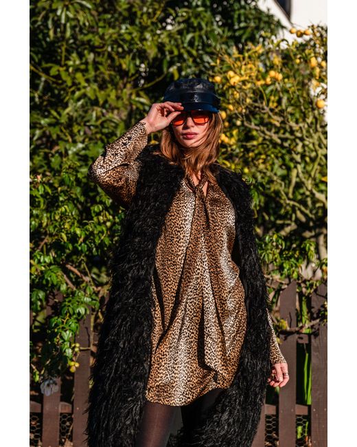 Jennafer Grace Black Genghis Faux Fur Vest