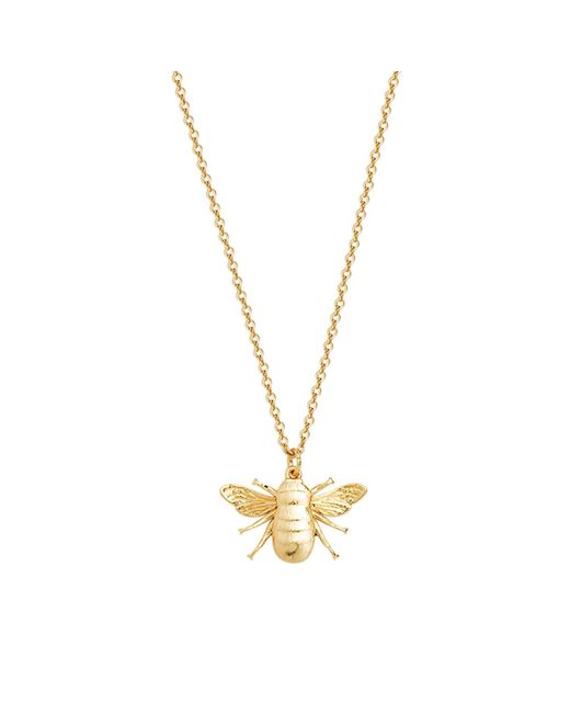 Fable England Metallic Bee Necklace & Stud Earrings Set