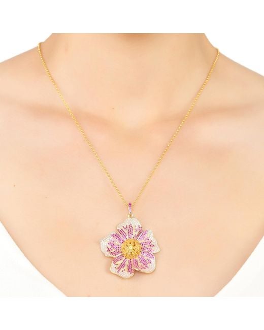 Latelita London Pink Pansy Necklace