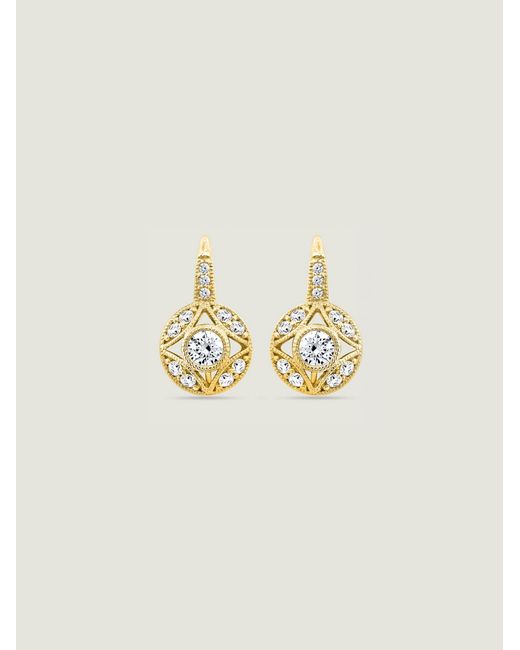 Diamonbliss Metallic Vintage Round Leverback Earrings