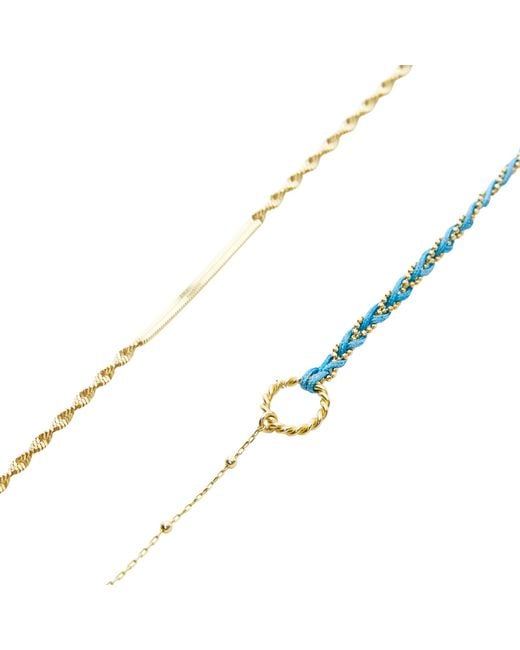 Spero London Metallic Semi Twisted & Handmade Braided Sterling Bracelet Set