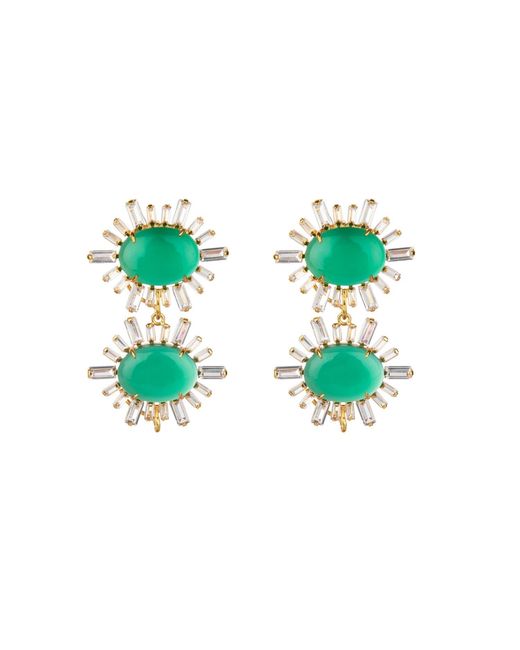 Bounkit Green Ann Margaret Earrings Onyx Clip On