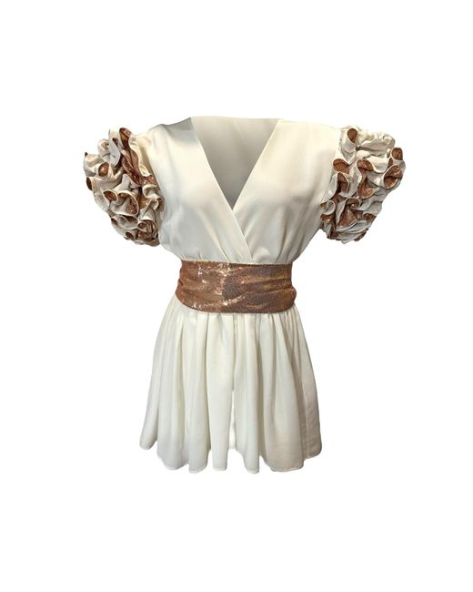 Julia Clancey White Carmen Ivory Luxe Mini Dress