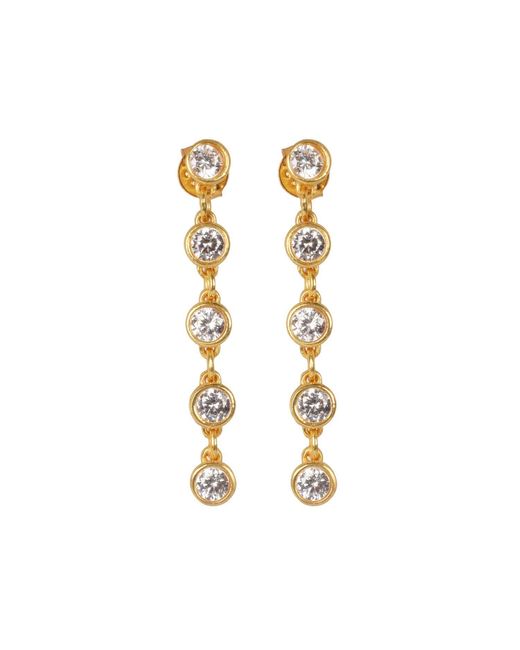 Lila Rasa Metallic Crystal Tennis Earrings