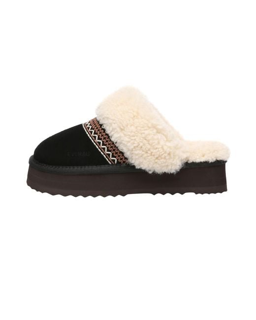 EverAu Australia Black Crake Knitted Platform Slippers