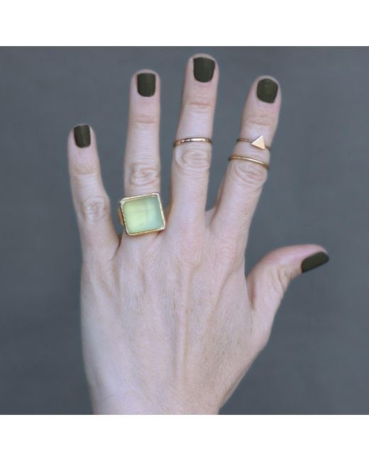 Smart Glass Jewelry Yellow Recycled Glass Cube Ring Antique Clear