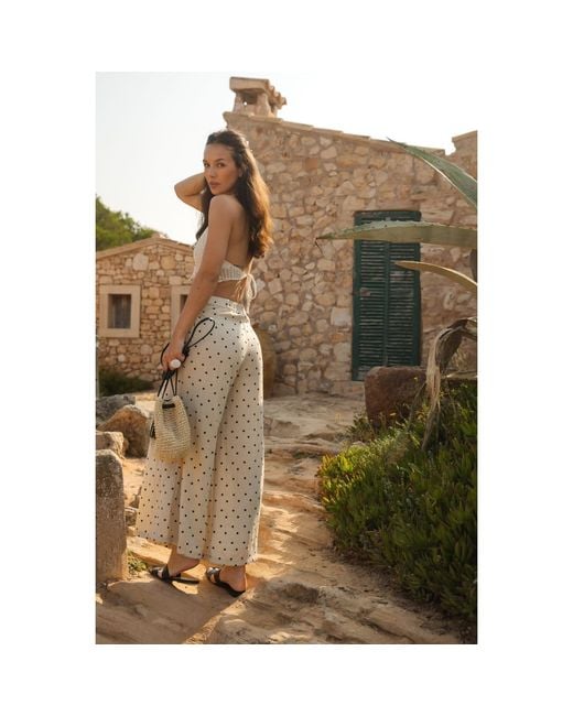 Traffic People Natural Neutrals Spanish Harlem Cream And Polka Dot Rene Trousers