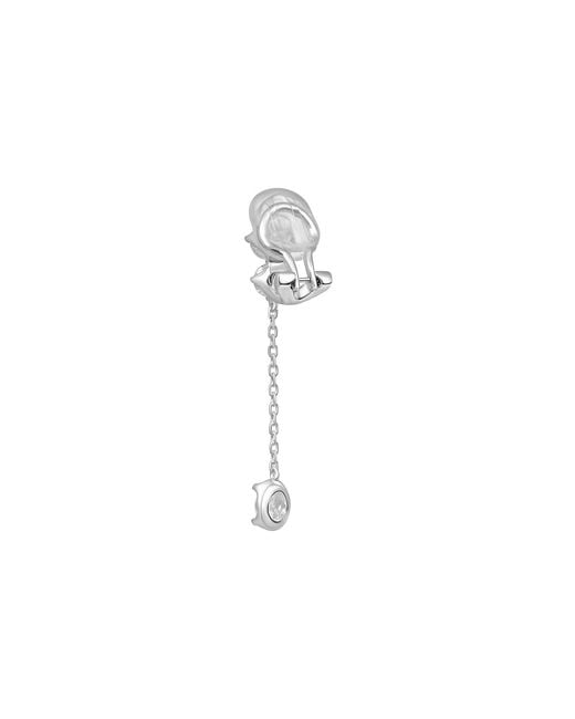 Arte Madrid White Gemma Oval Dangle Earrings