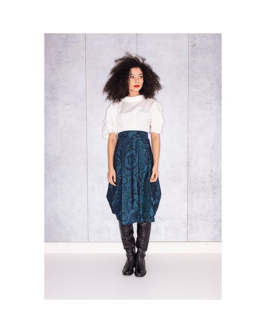 Bianca Popp Blue Wrapped Skirt