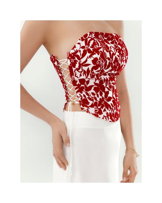 Elsava Red Velvet Flame Corset