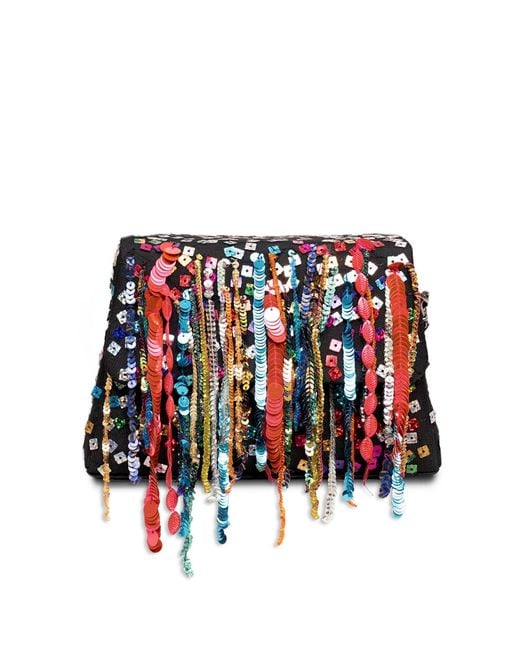 Simitri Red Disco Tassel Trapezee Bag