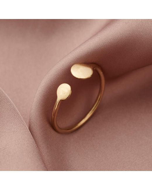 Posh Totty Designs Metallic Yellow Gold Plated Mummy & Baby Disc Open Ring