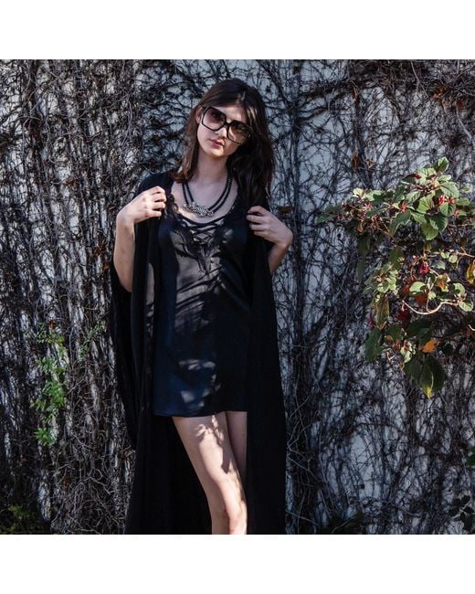Jennafer Grace Black Kimono Duster Wrapdress