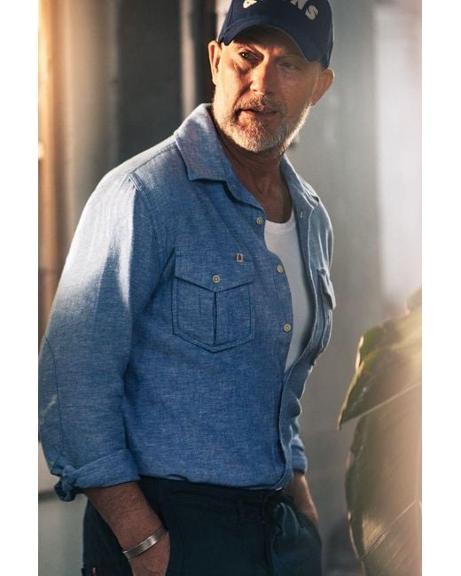 &SONS Trading Co Blue Coast Long Sleeve Shirt Chambray for men