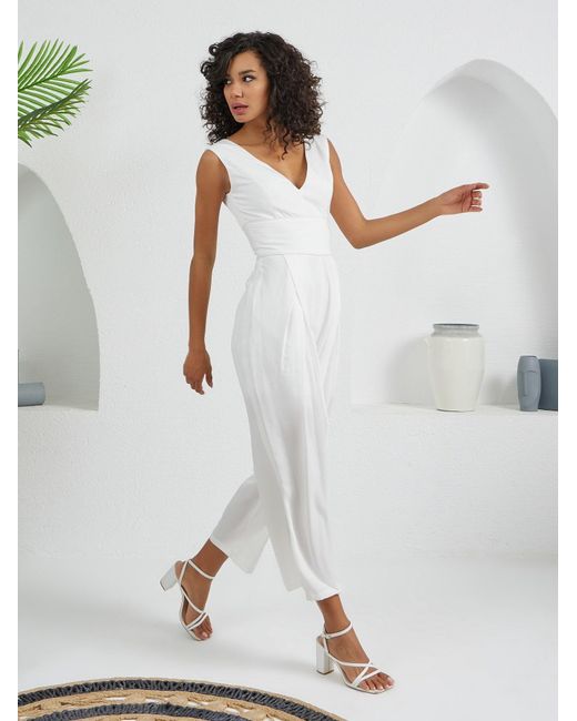 Lumina Eligma White The Arrow Jumpsuit