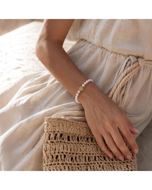 ORIGIN OF HEARTS Metallic Marina Bracelet – Freshwater Pearl & Natural Hetian Jade Bracelet