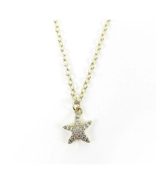 Rachel Nathan Metallic Pavé Starfish Necklace