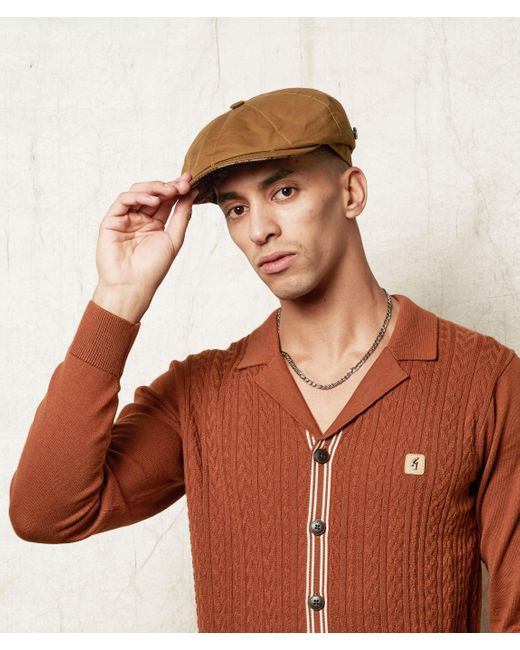 Dasmarca Hats Brown Josh Camel Italian Waterproof Newsboy Bakerboy Cap for men
