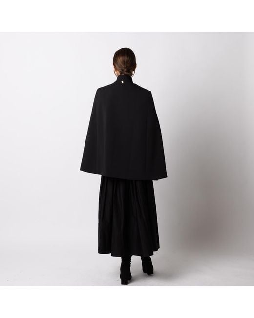 House of Laines London Black Laines Couture Tailored Cape With Embellished Greek God