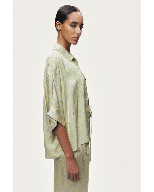 Nocturne Green Leopard Print Shirt