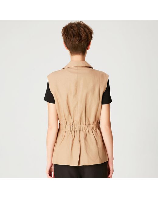 Smart and Joy Brown Waistcoat With Drawstring