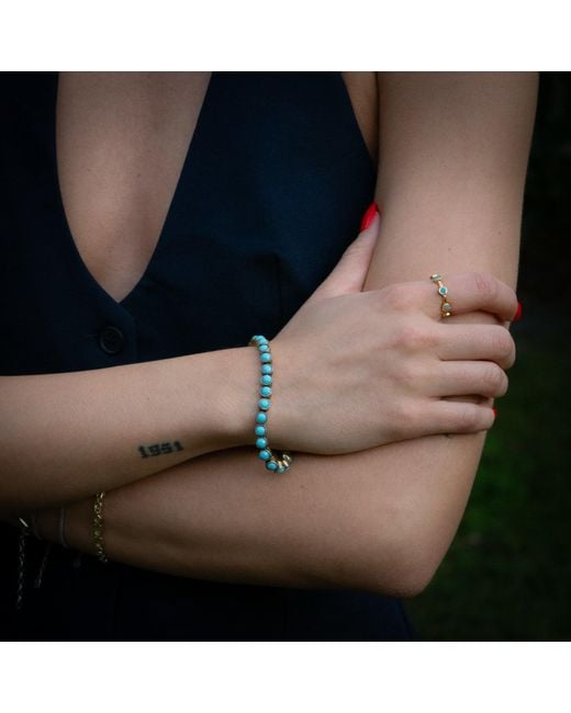 Ebru Jewelry Metallic Minimalist Stone & Stackable Adjustable Ring
