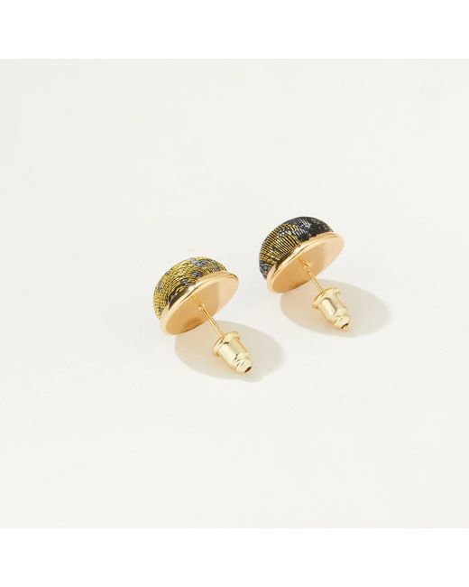 Soft Strokes Silk Multicolor Neutrals Pure Silk Brocade Earrings