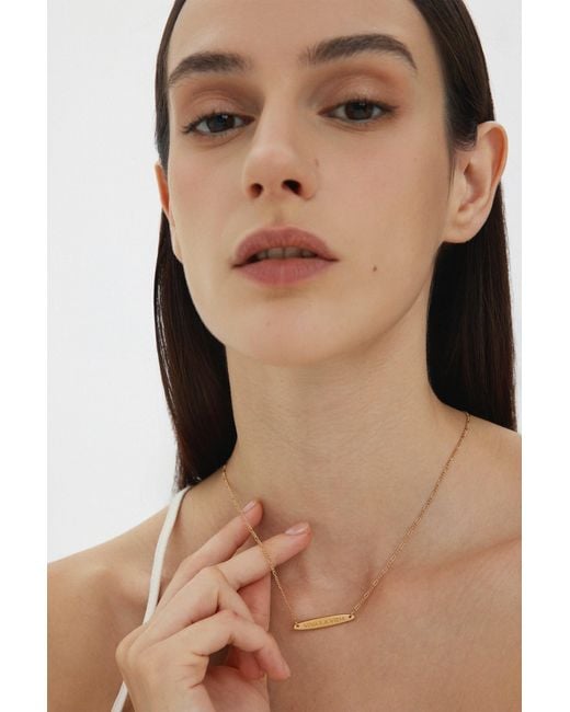 Vanhi Metallic Viva La Vida Bar Chain Necklace
