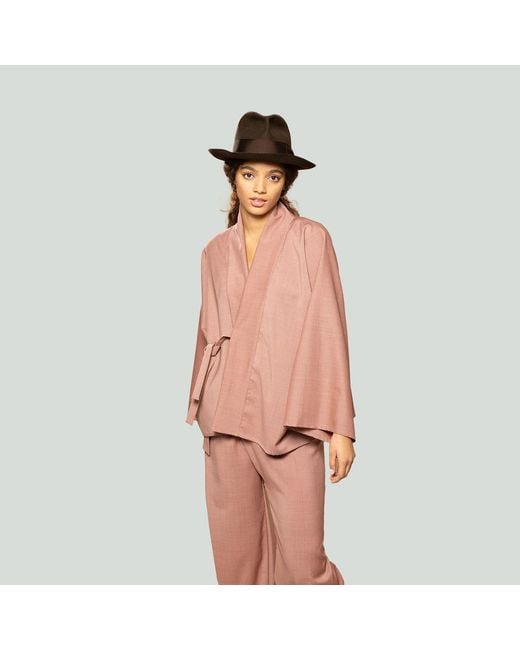MOE Brown Rose Wool Jacket Reversible