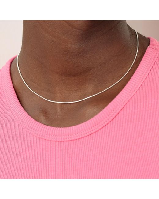 Lily Charmed Metallic Sterling Round Snake Chain Necklace