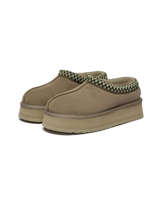 EverAu Australia Green Wonga Leather Slippers