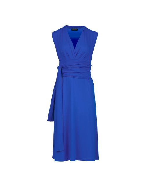 Conquista Blue Royal Jersey Empire Line Dress