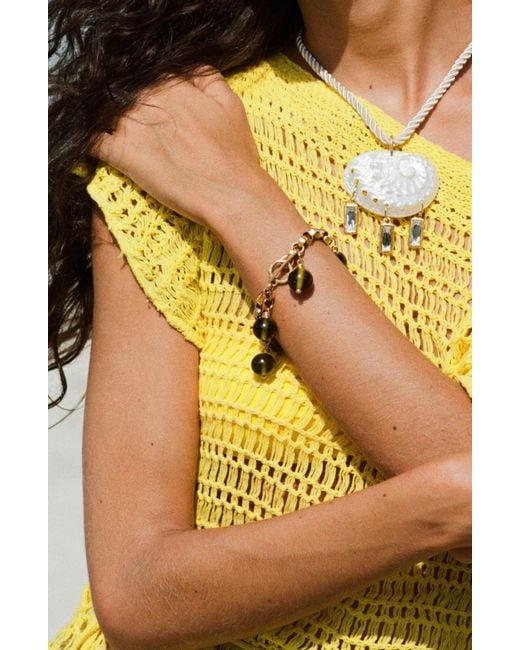 Sccollection Metallic Bead & Chain Bracelet