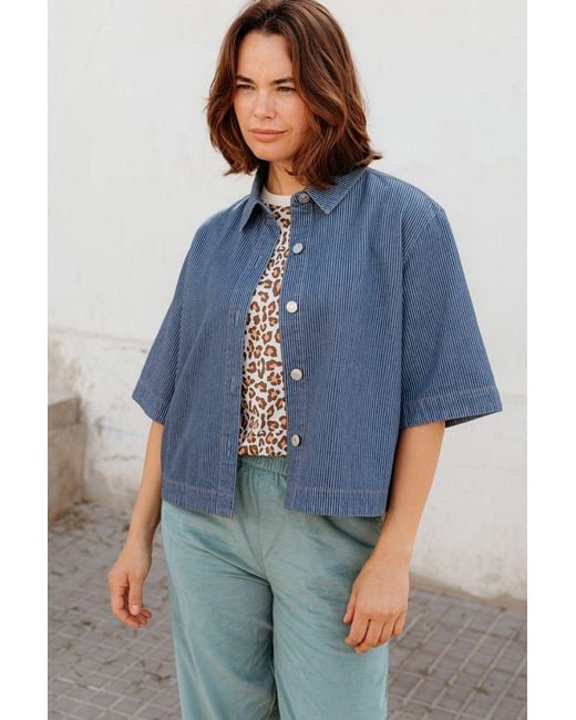 Sugarhill Blue Amity Jacket Stripe Denim