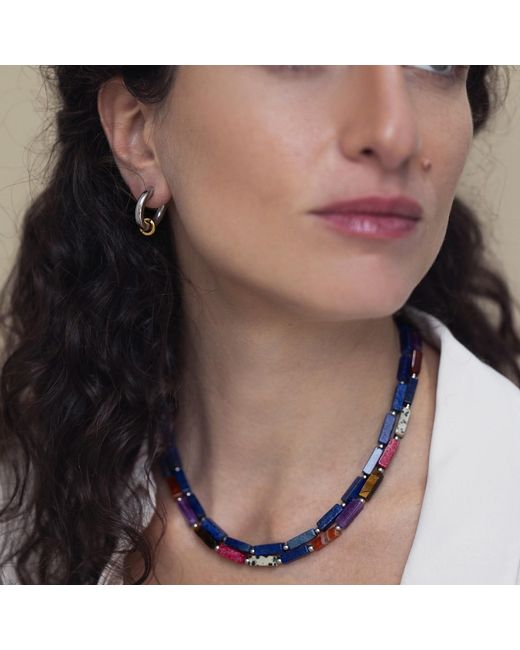 Kybele Studio White Mini Dual Tone Hoops