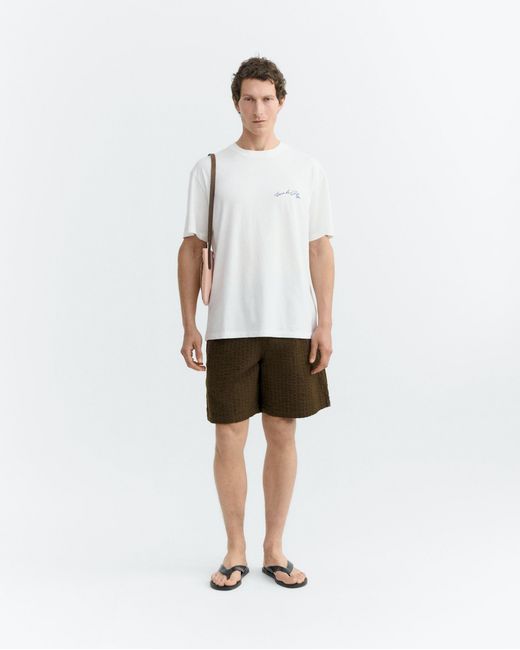 Thinking Mu White Aaron Beach House T-Shirt for men