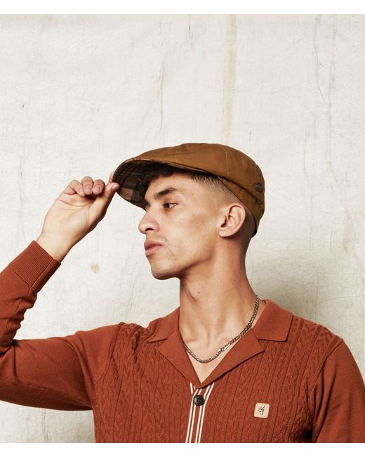 Dasmarca Hats Brown Josh Camel Italian Waterproof Newsboy Bakerboy Cap for men