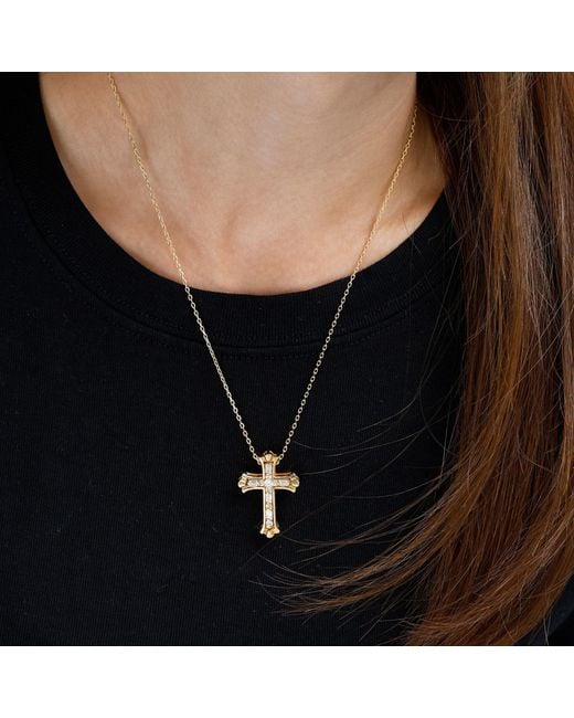 Vanimy Metallic Versatile Cross Duo Set Pendant Necklace