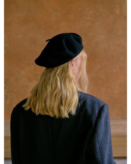 Lost Pattern Black Bon Chic Wool Beret