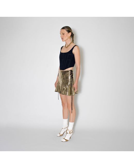 SVETA Milano Green Mary Sequin Mini Skirt