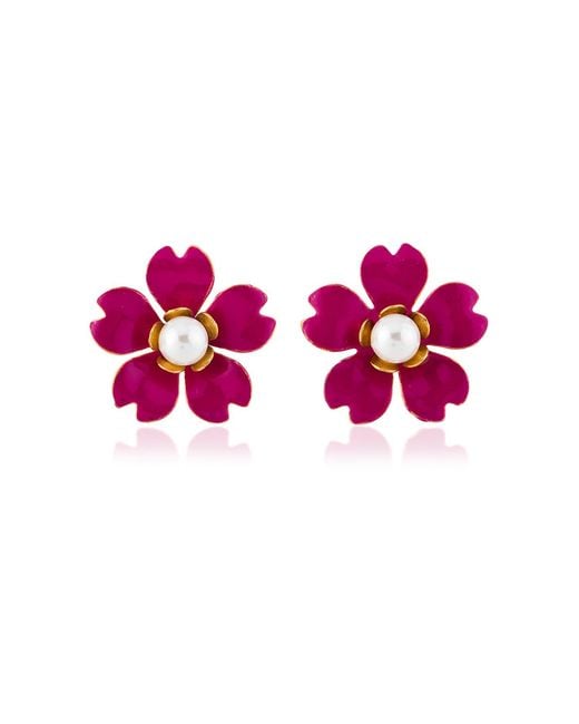 Milou Jewelry Pink Raspberry Buttercup Flower Earrings