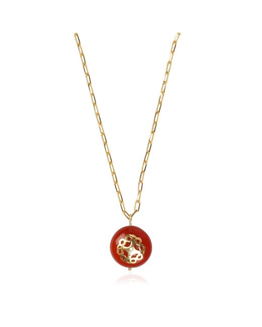 Lila Rasa Metallic Carnelian Necklace Melange